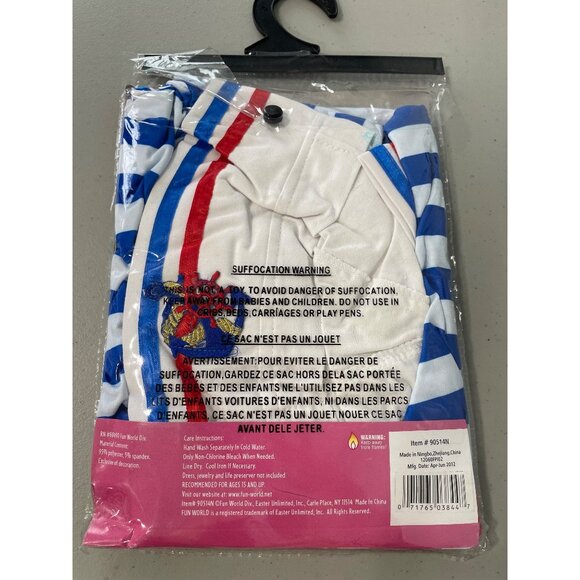 Instant Sexy Sailor Navy Costume Size Medium Large Blue White Red Nautical NEW - Picture 5 of 7